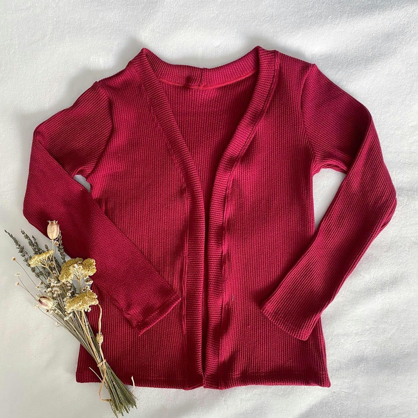 Girls red sweater cardigan 