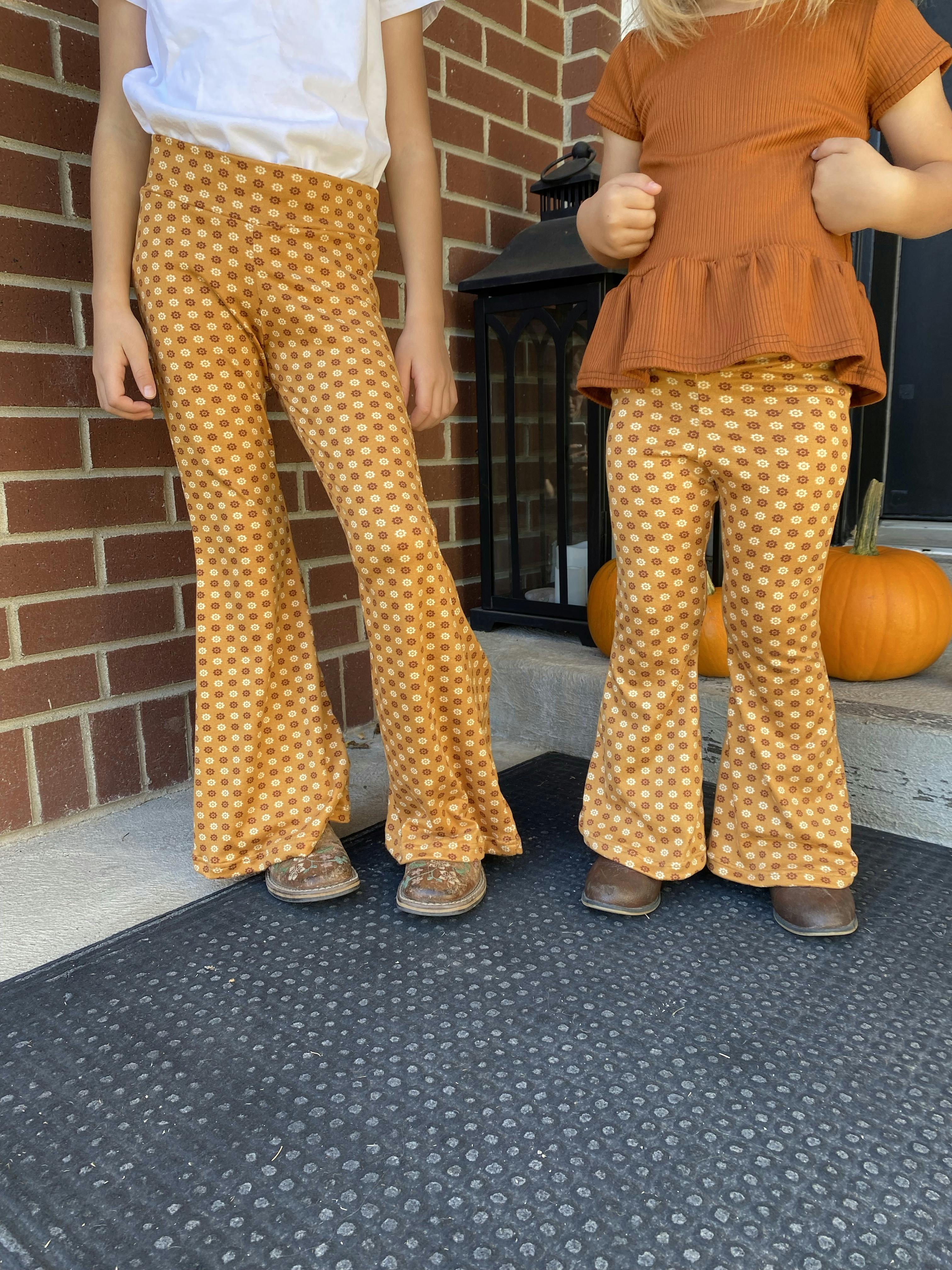 Girls bell bottoms pants, flare pants, fall outfit