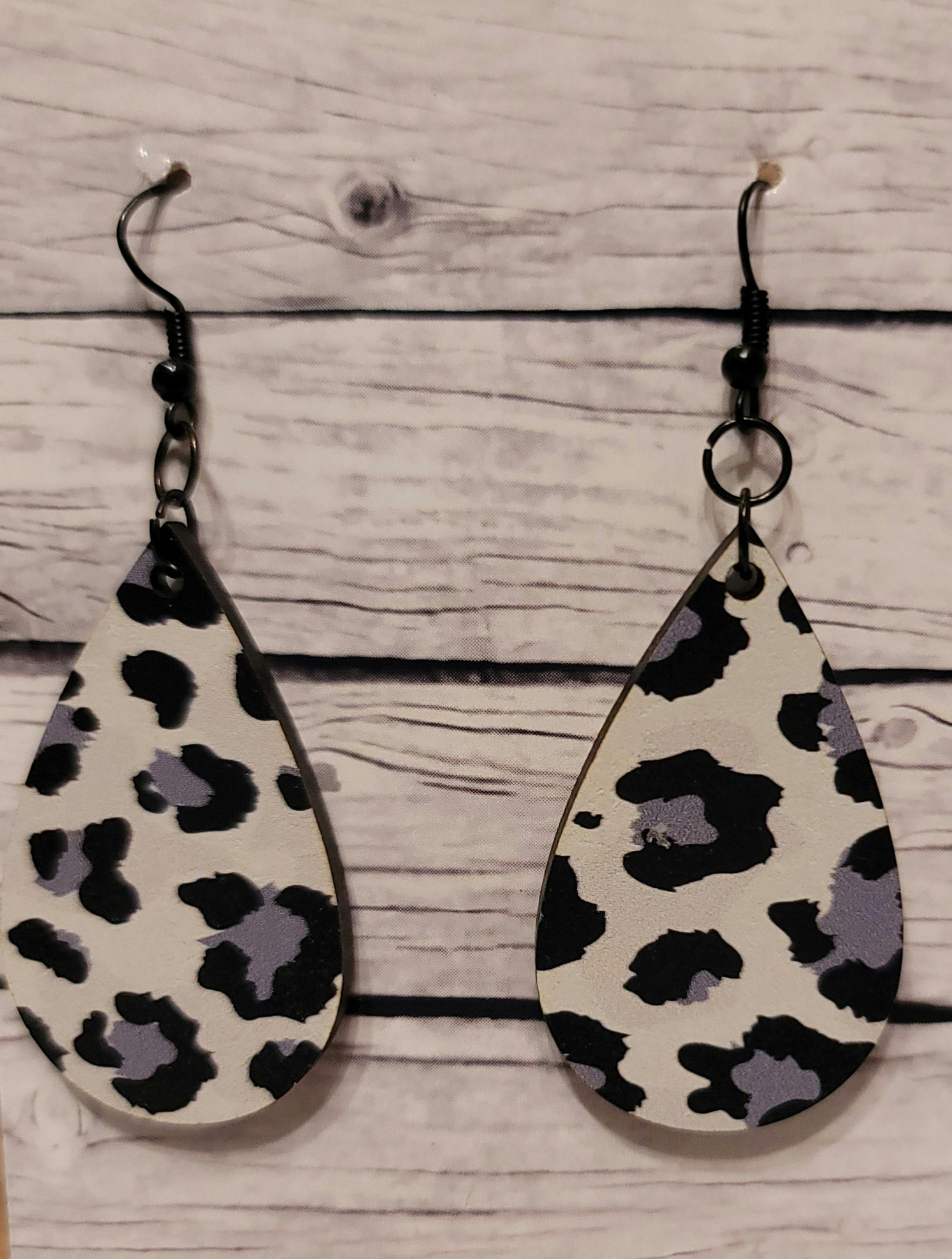Snow leopard earrings