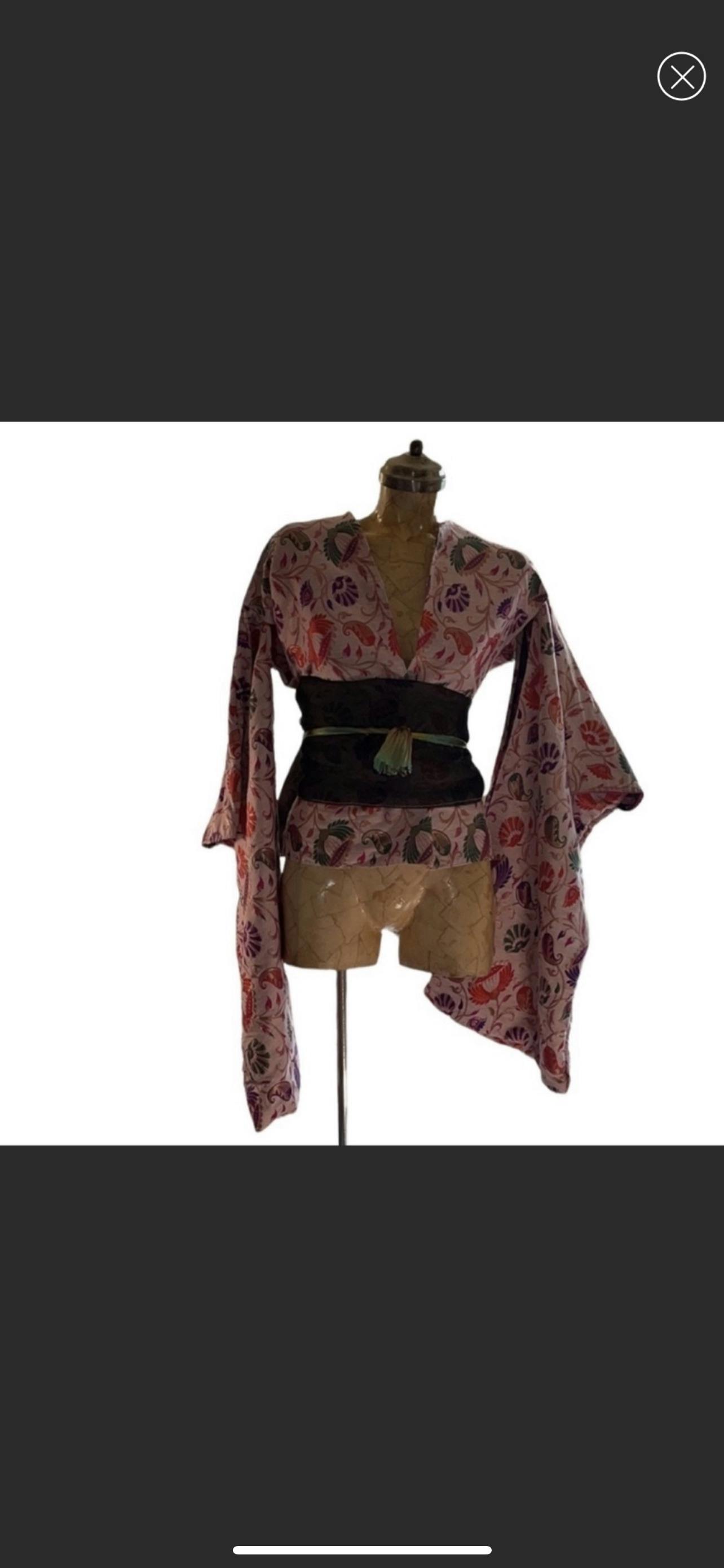 Silk wedding kimono sleeved jacket top handmade 