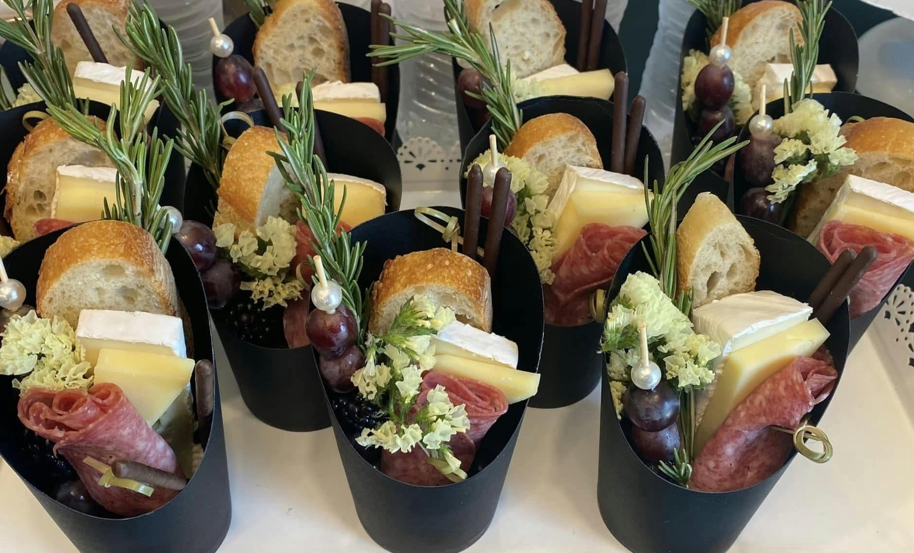 Individual charcuterie cups
