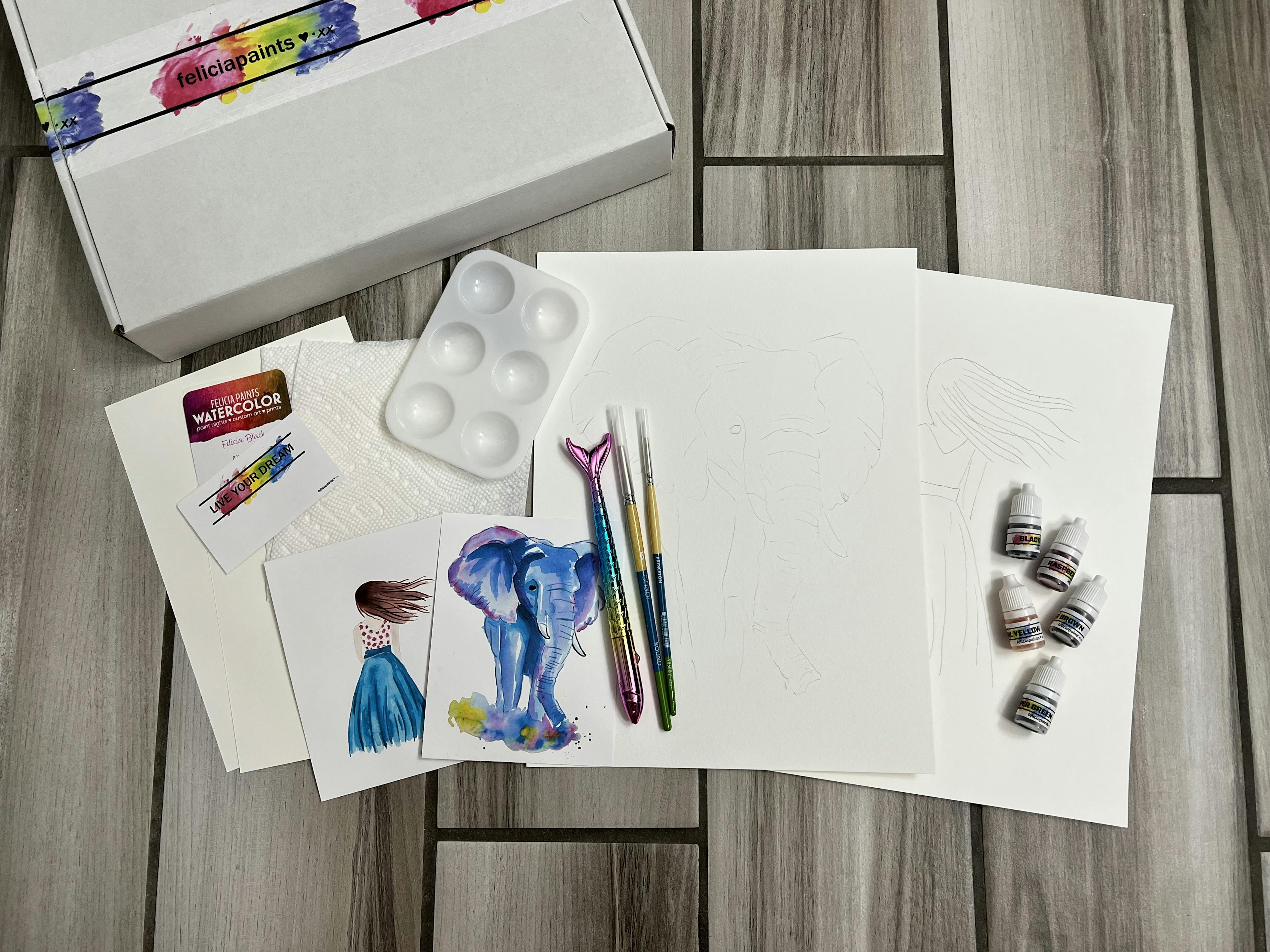 Elephant & The Girl - Watercolor Kit