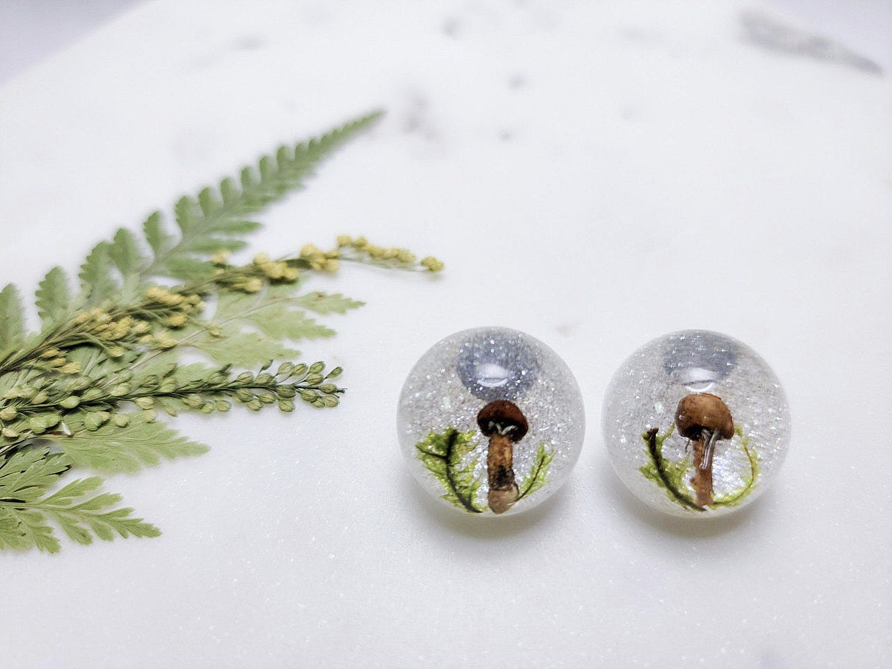 Real Dried Mushroom Fairycore Earrings