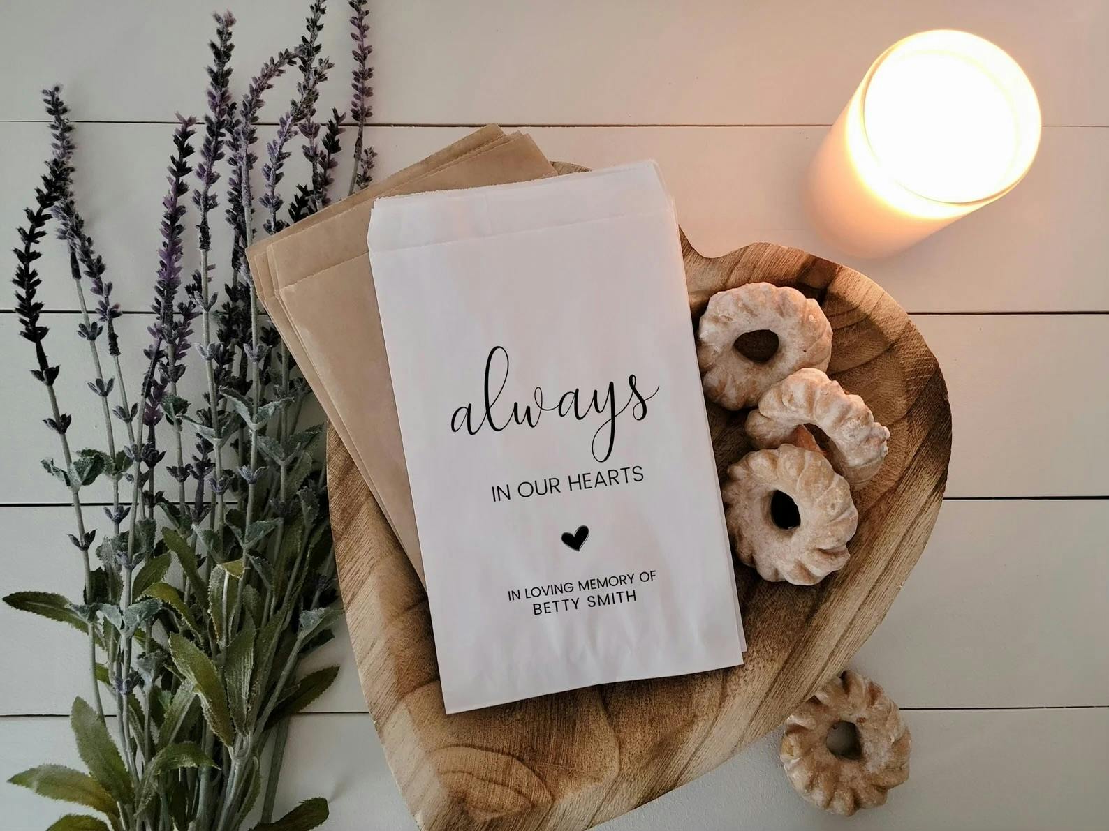 25 Memorial Favor Bags | Always in Our Hearts