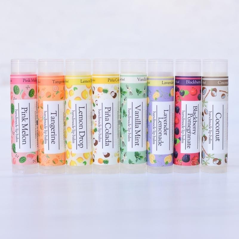 Handmade lip balms with beeswax & all natural oils