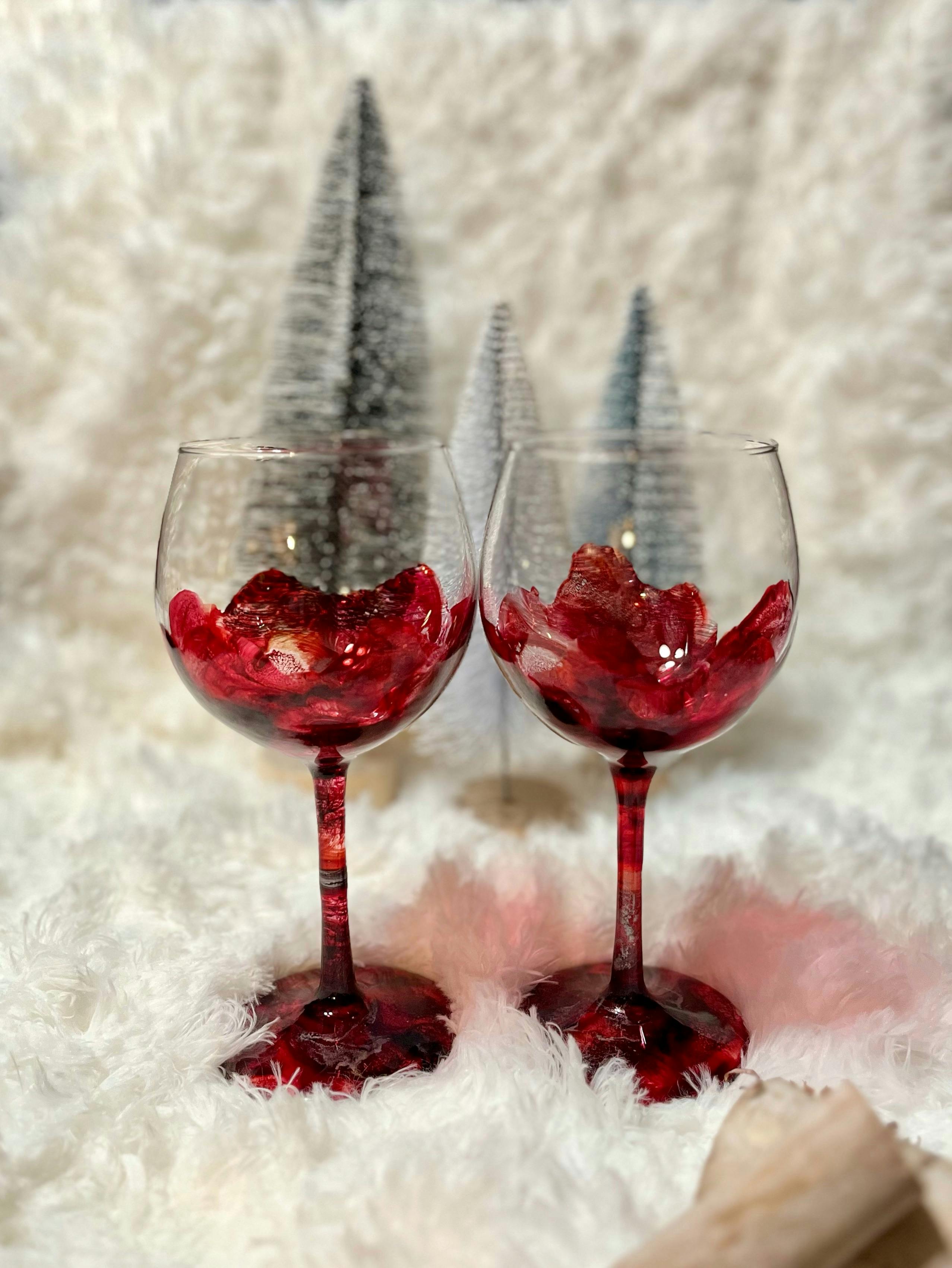 Red wine goblets || wine glasses