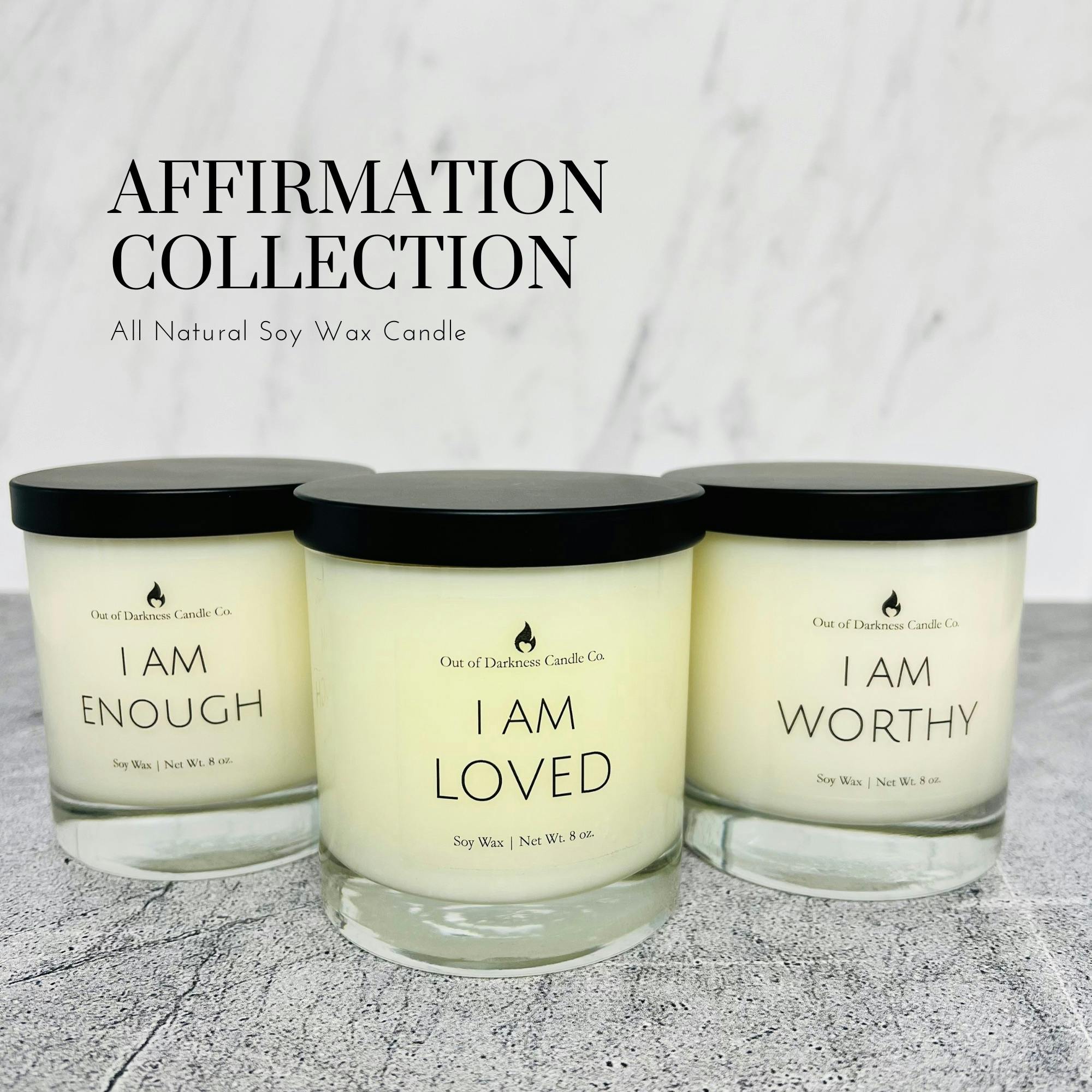 Affirmation Soy Candle - I am Loved - Self Love 