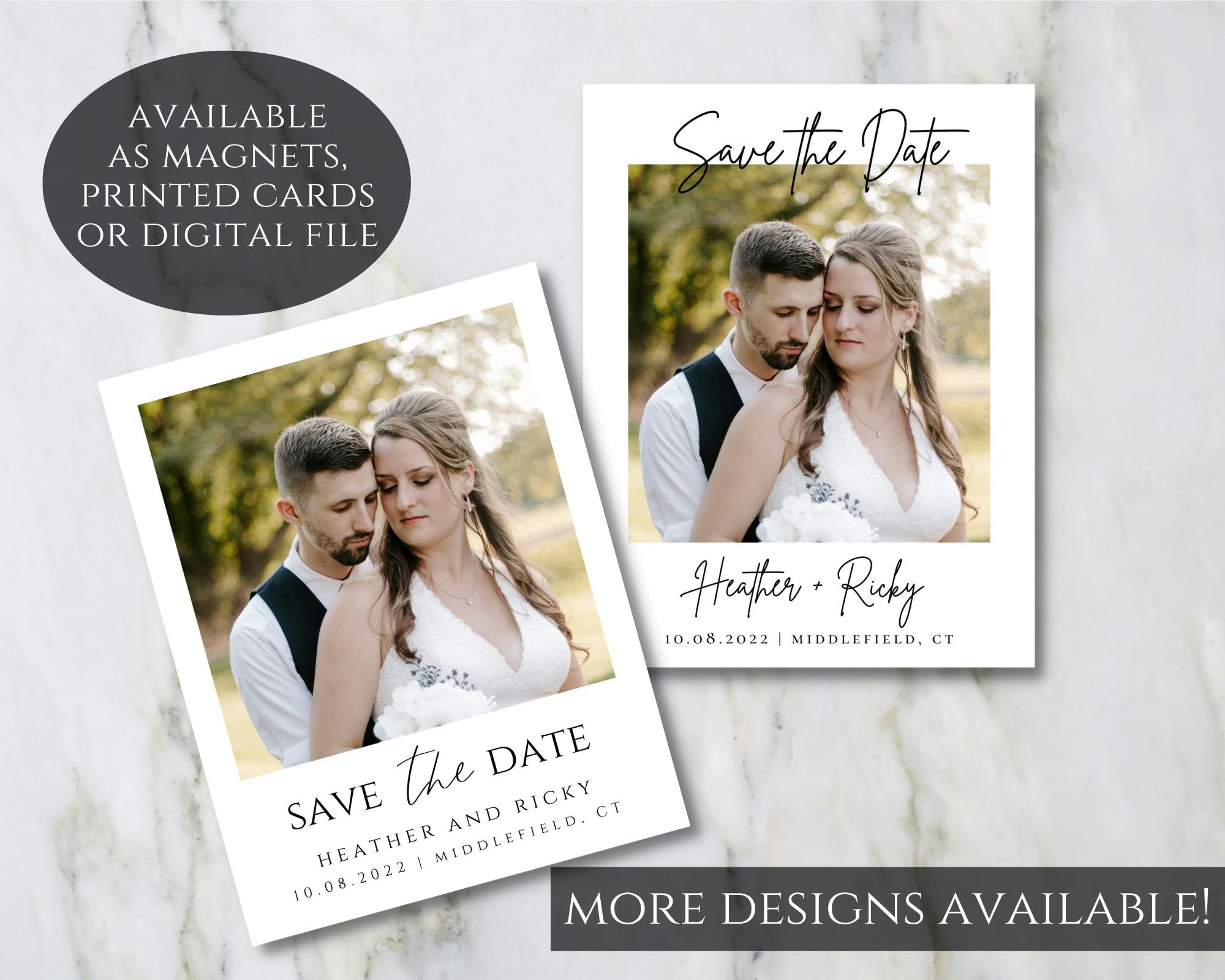 Save the Date Photograph Magnets or Printed Cards