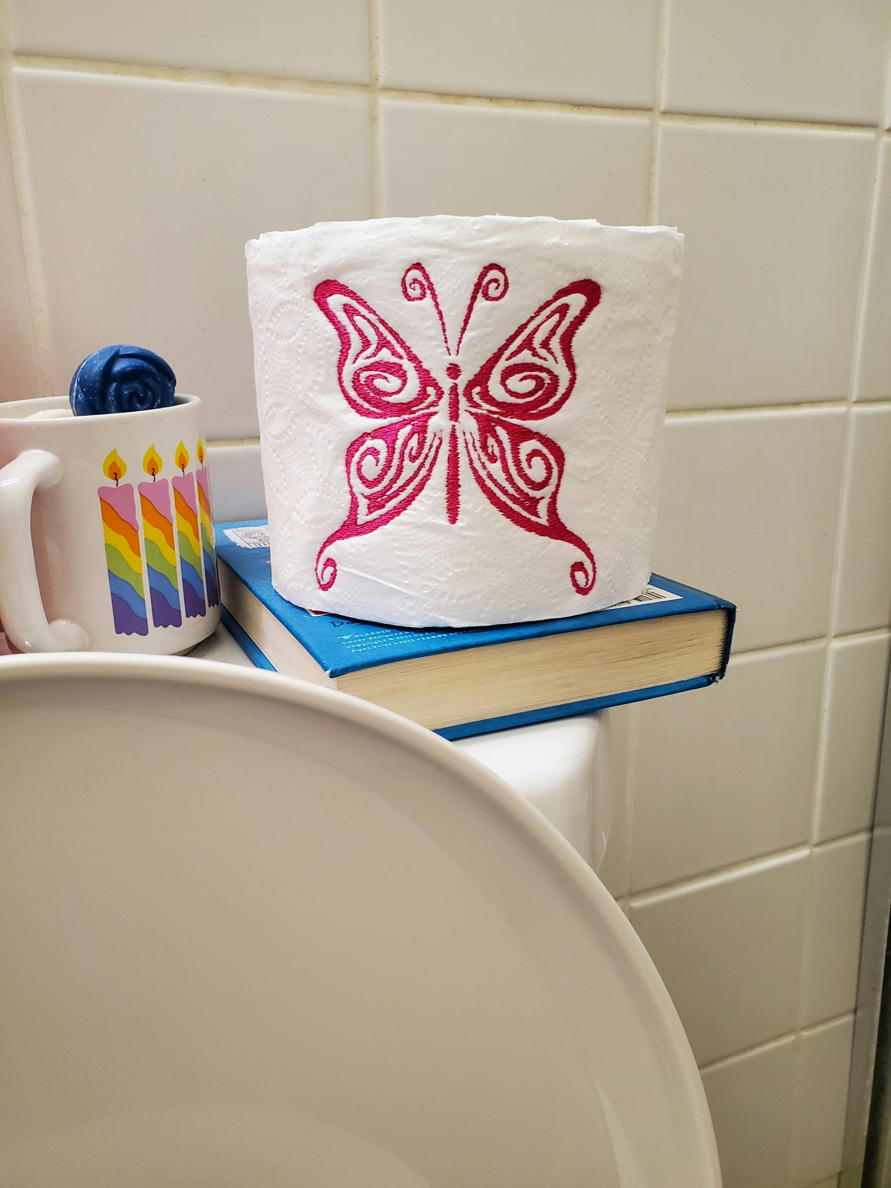 Embroidered Decorative Toilet Paper, Butterfly