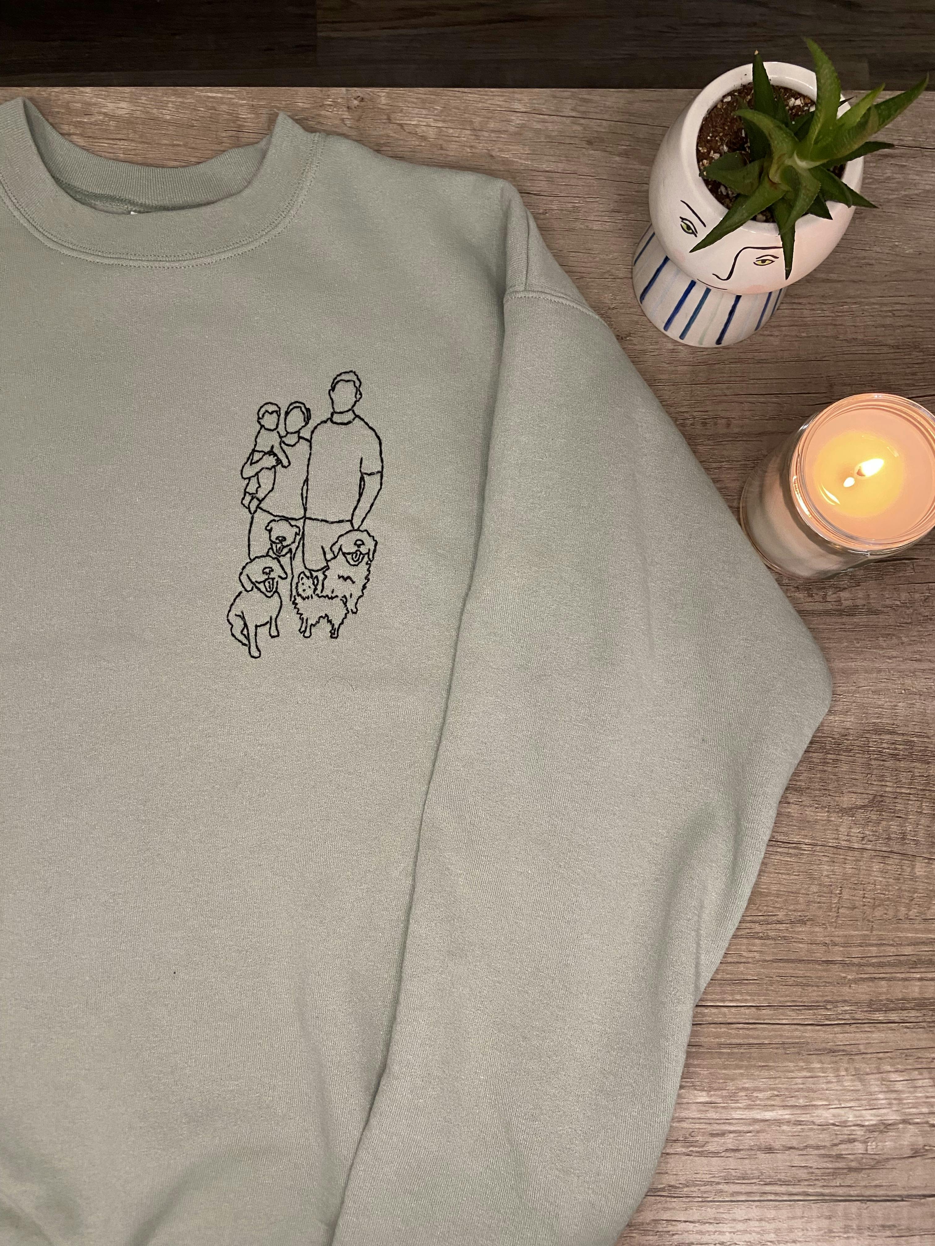Custom Hand-Embroidered Photo Sweatshirt