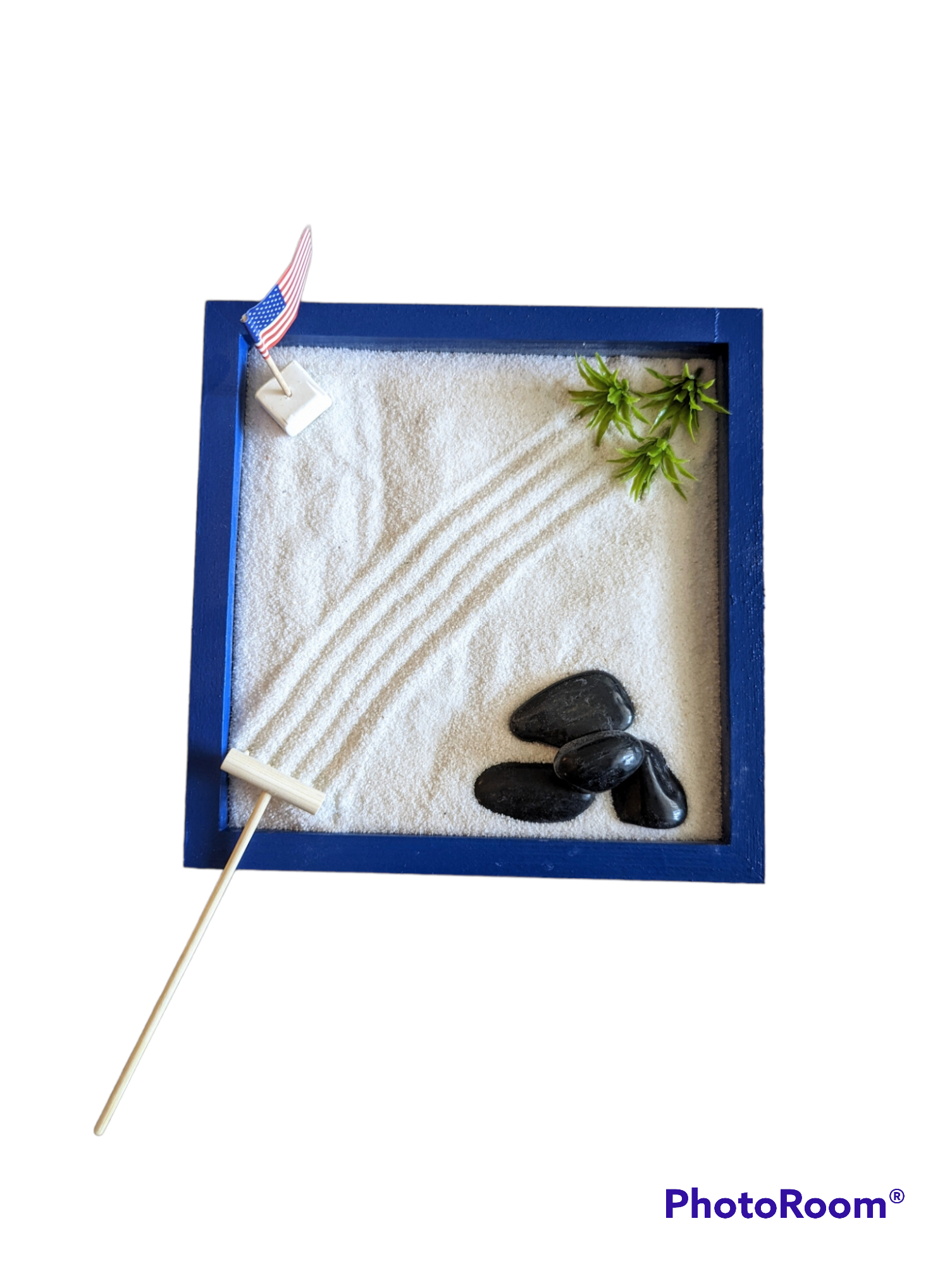 Blue Miniature Zen Garden