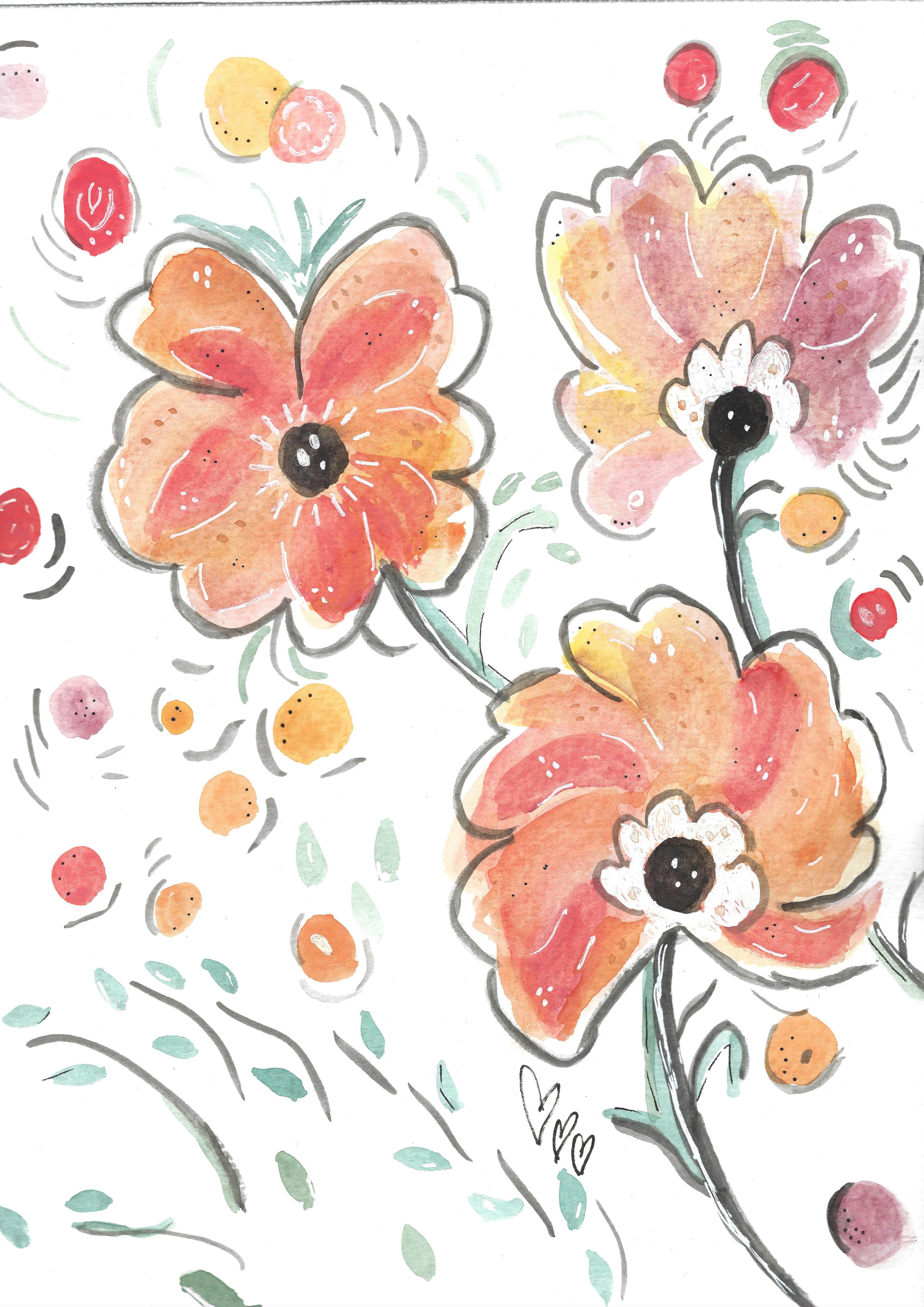 Watercolor Flower Print 