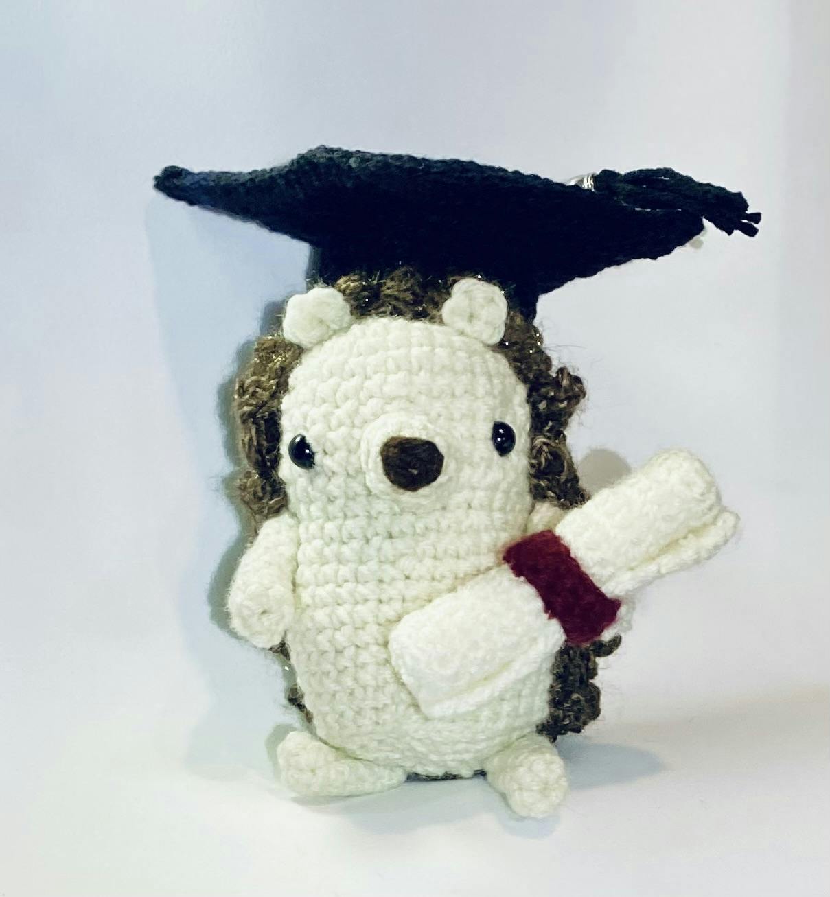 Graduation Hedgehog with Cap and Diploma