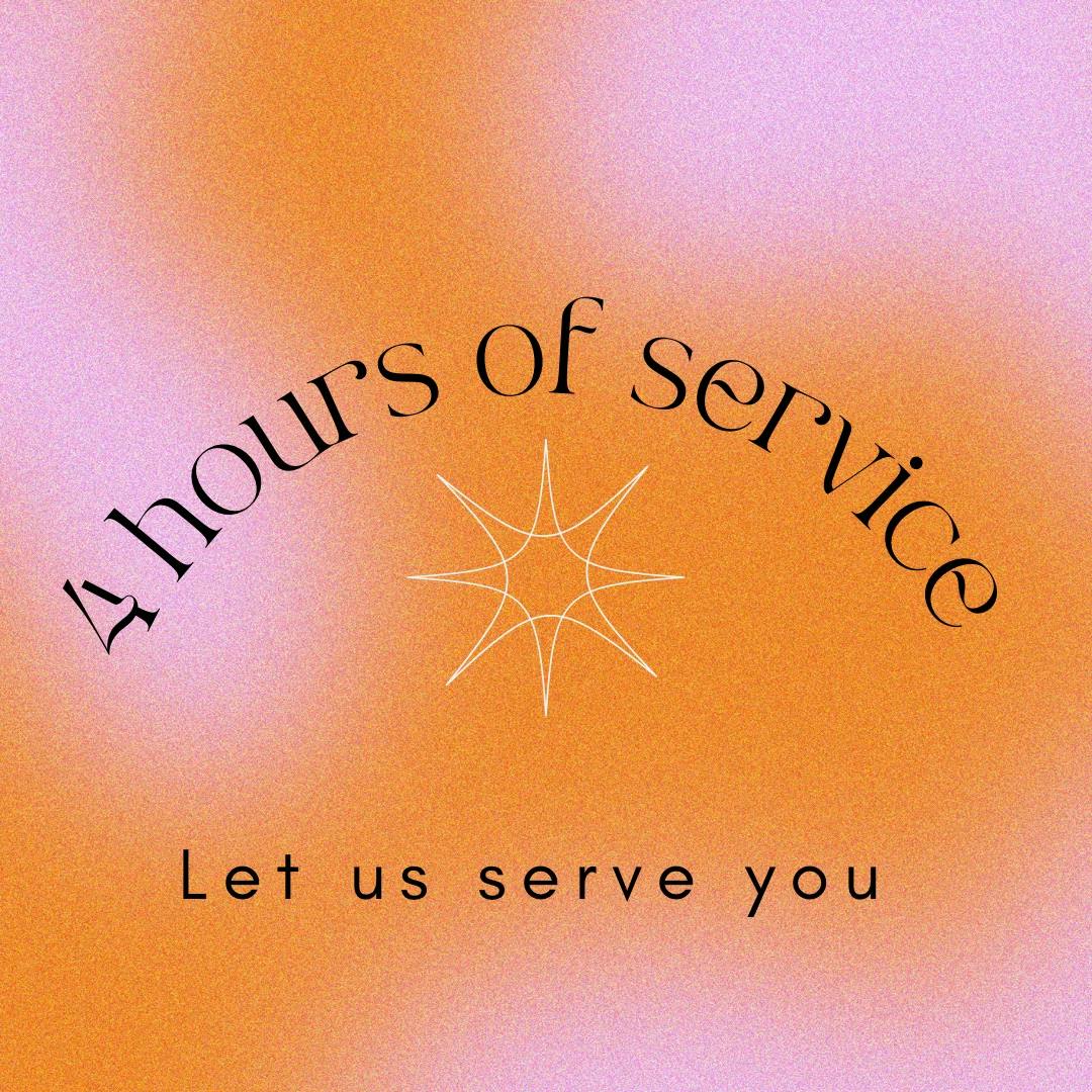 4 hours service (up to 60 guests)