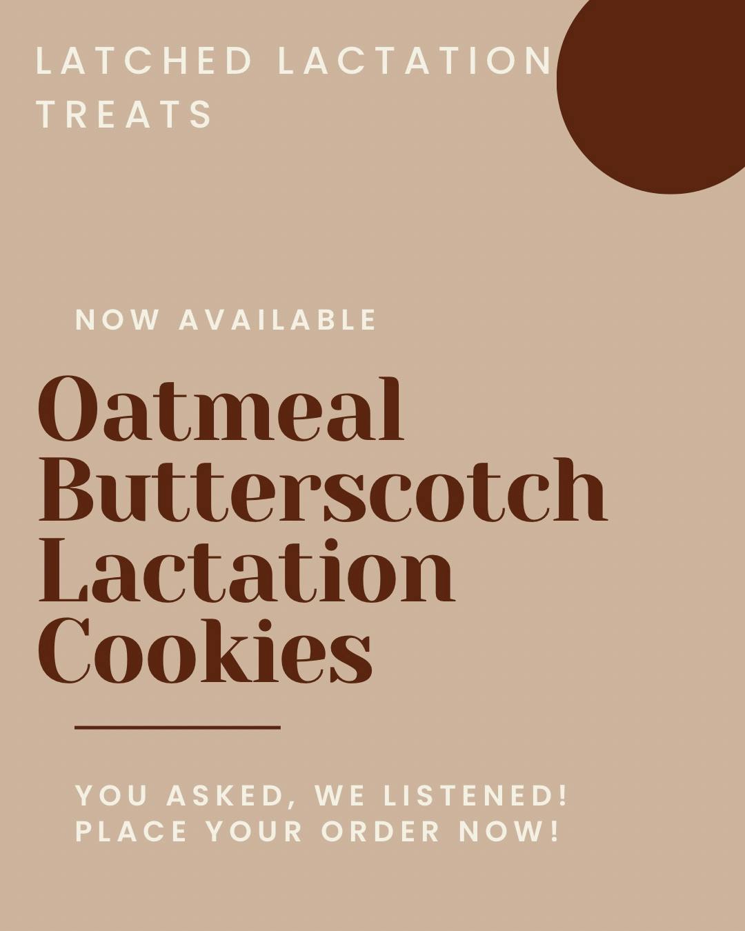 Oatmeal Butterscotch Lactation Cookies (16oz)