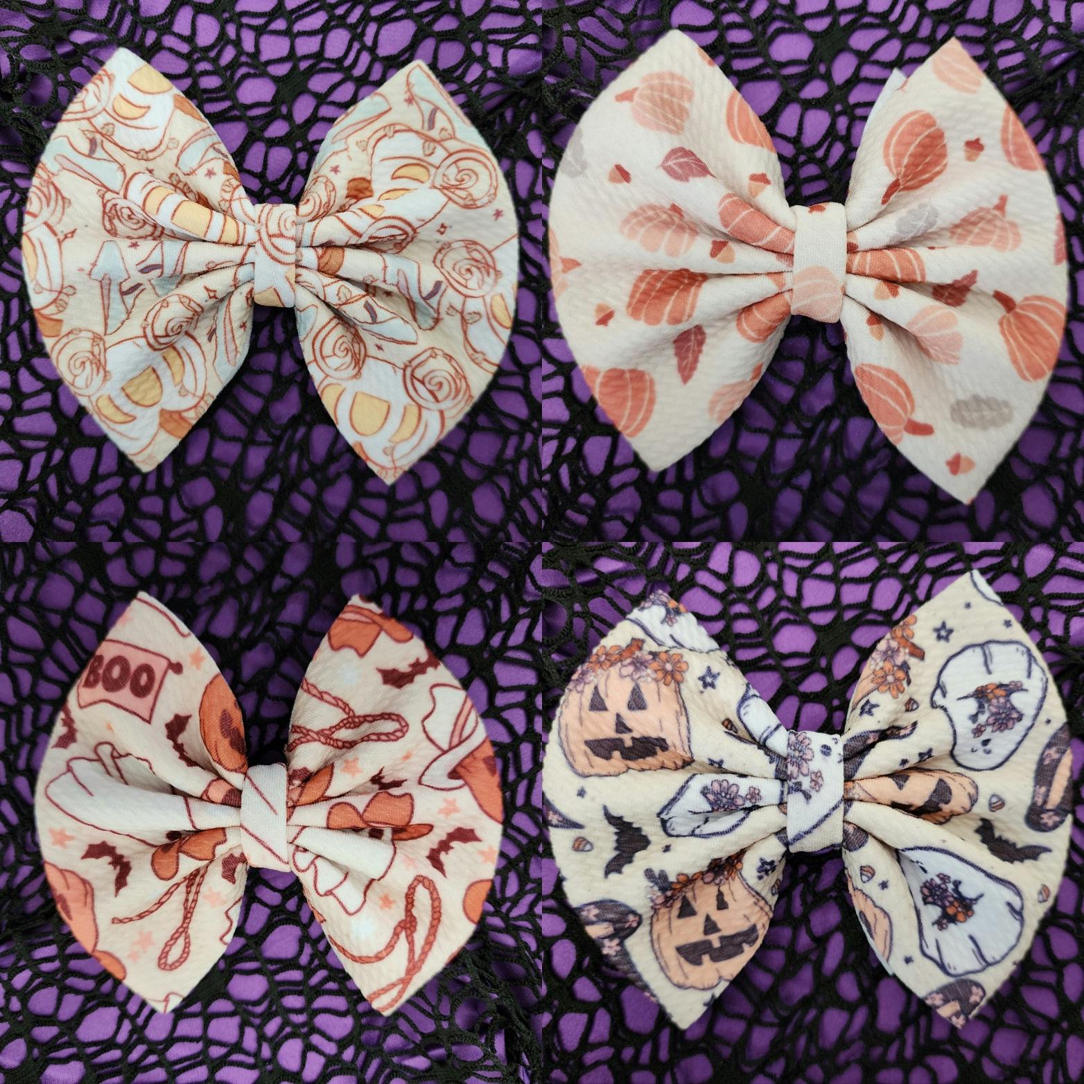 Halloween Bows with Nylon or Clip and Various Size
