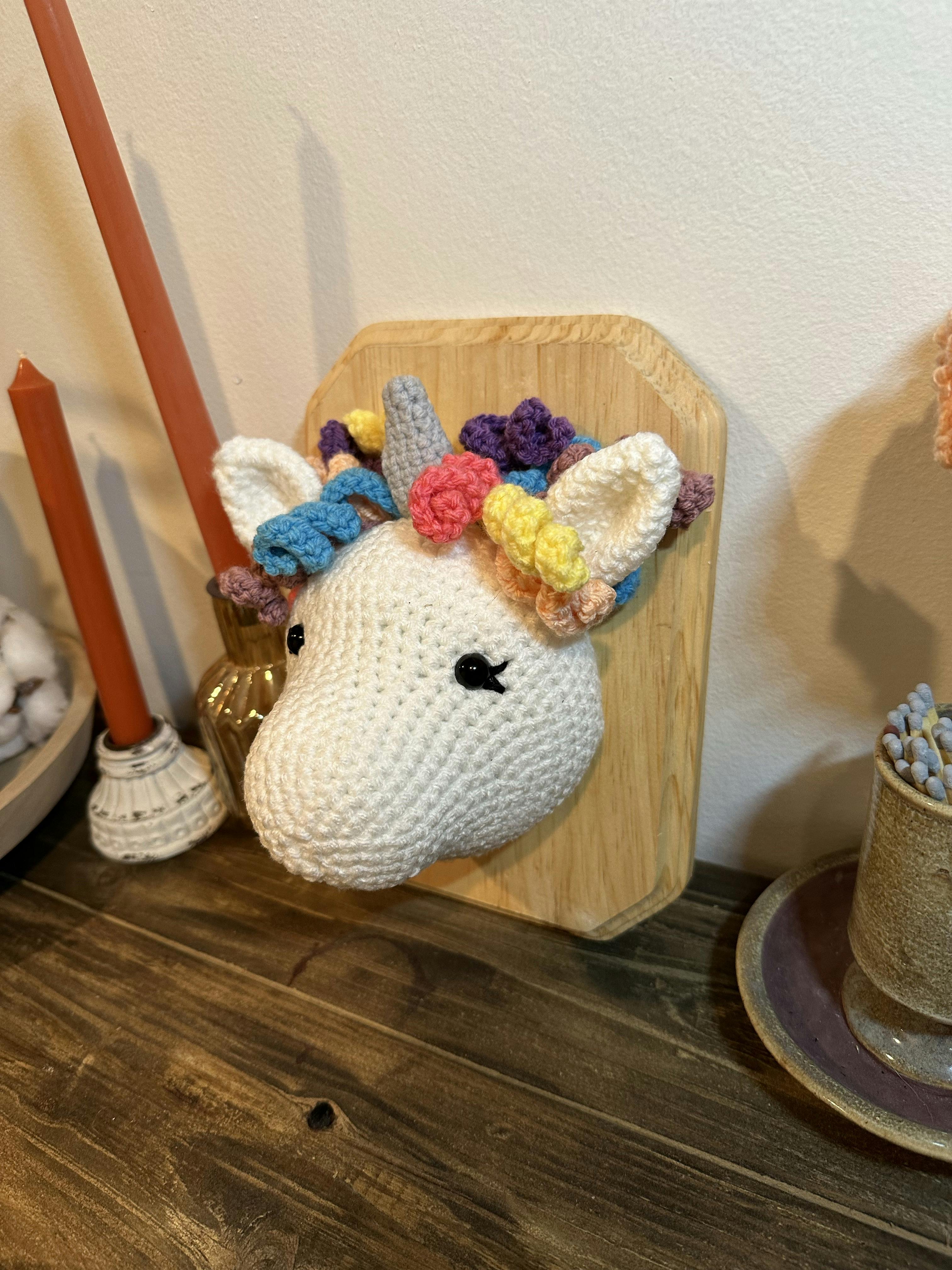 Crochet Unicorn Head Mount